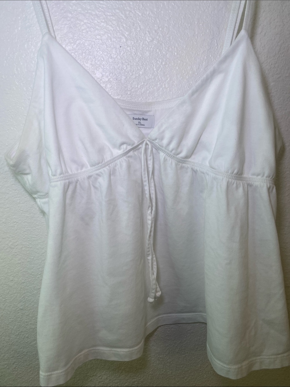 Sunday Best White Cotton Tie-Front Camisole